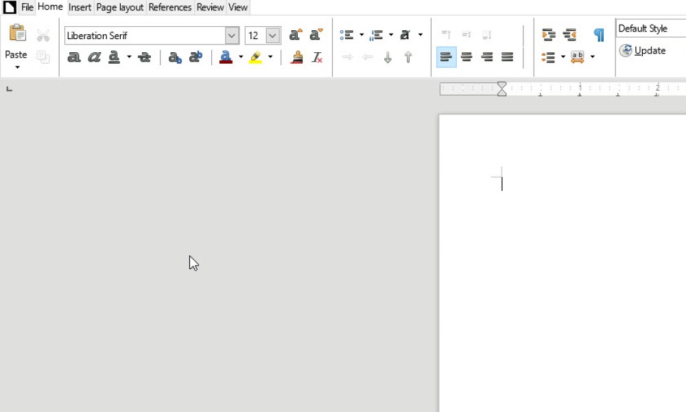 Toolbar in LibreOffice.