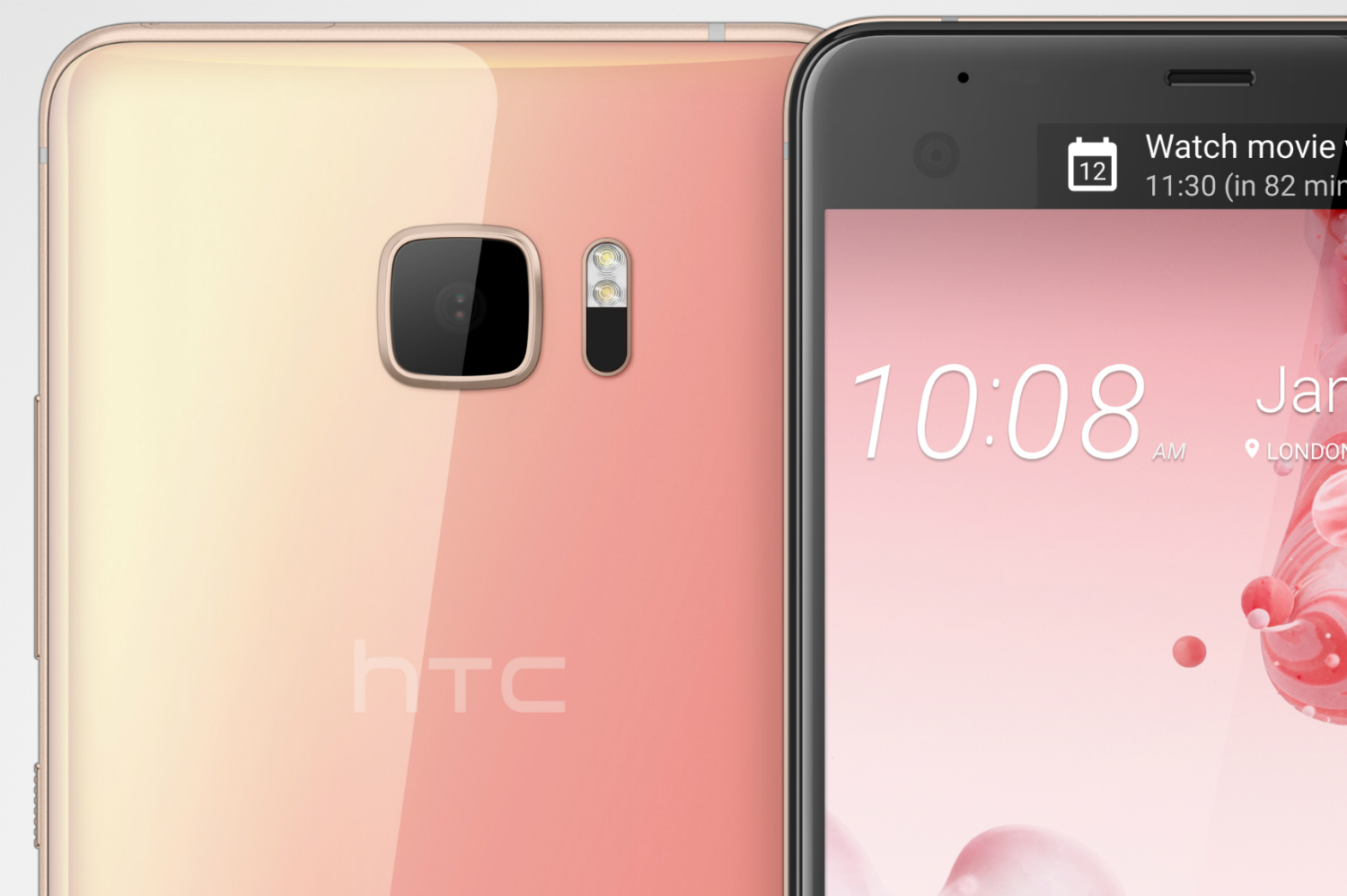 htc u ultra play news pink top corner