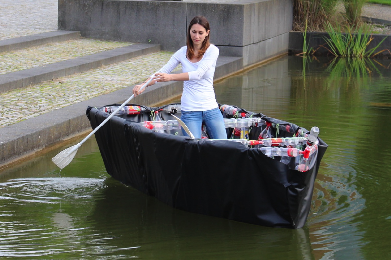 3d printing plastic bottles trussfab alex in boat 1