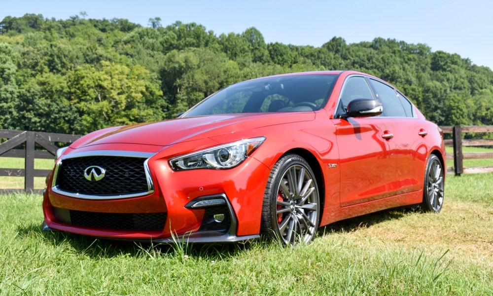 2018 Infiniti Q50 front shot of car angled to the left