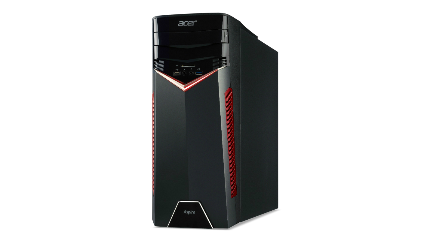 acer aspire gx 281 ryzen geforce desktop left angle