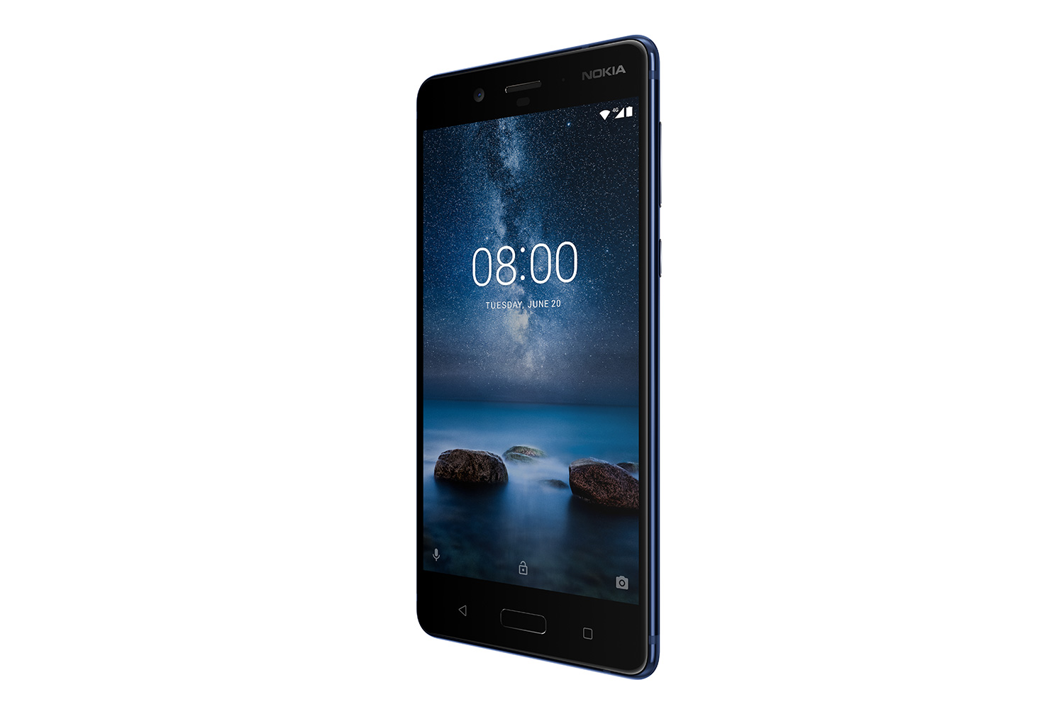 Nokia 8 polished blue right angle