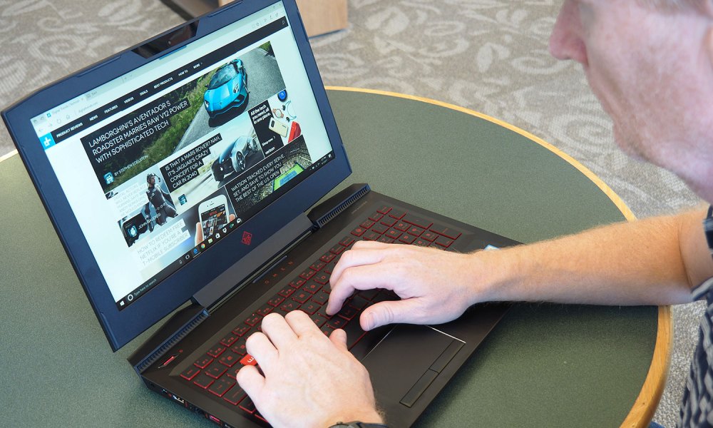 HP Omen 15 review typing