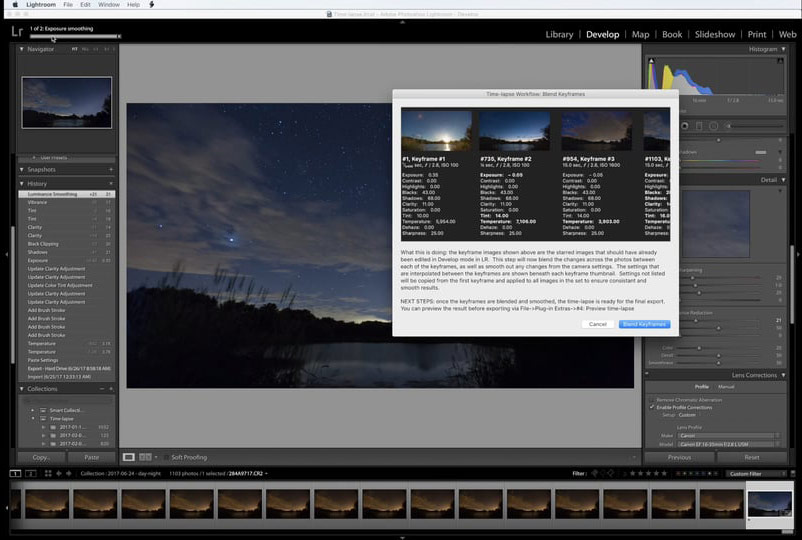 Editing time-lapse sequence with Timelapse Workflow