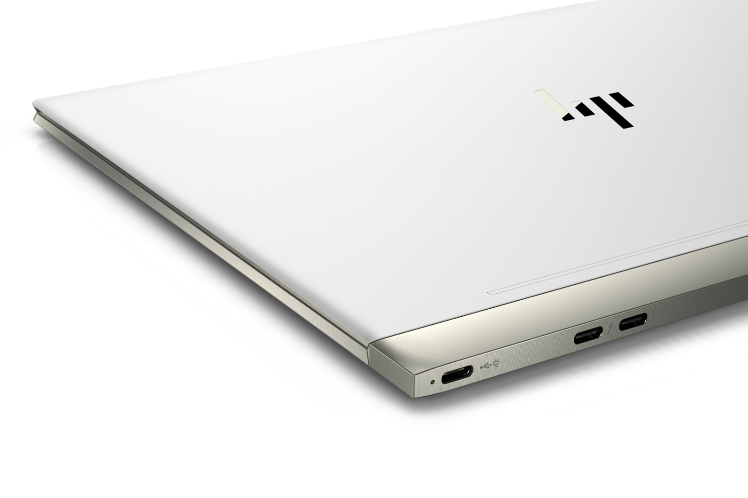 hp spectre line refresh quad core processors 13 laptop aerial rear quarter closed ceramic white