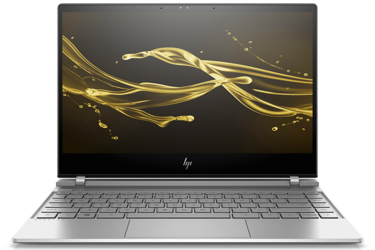 hp spectre line refresh quad core processors 13 laptop front natural silver