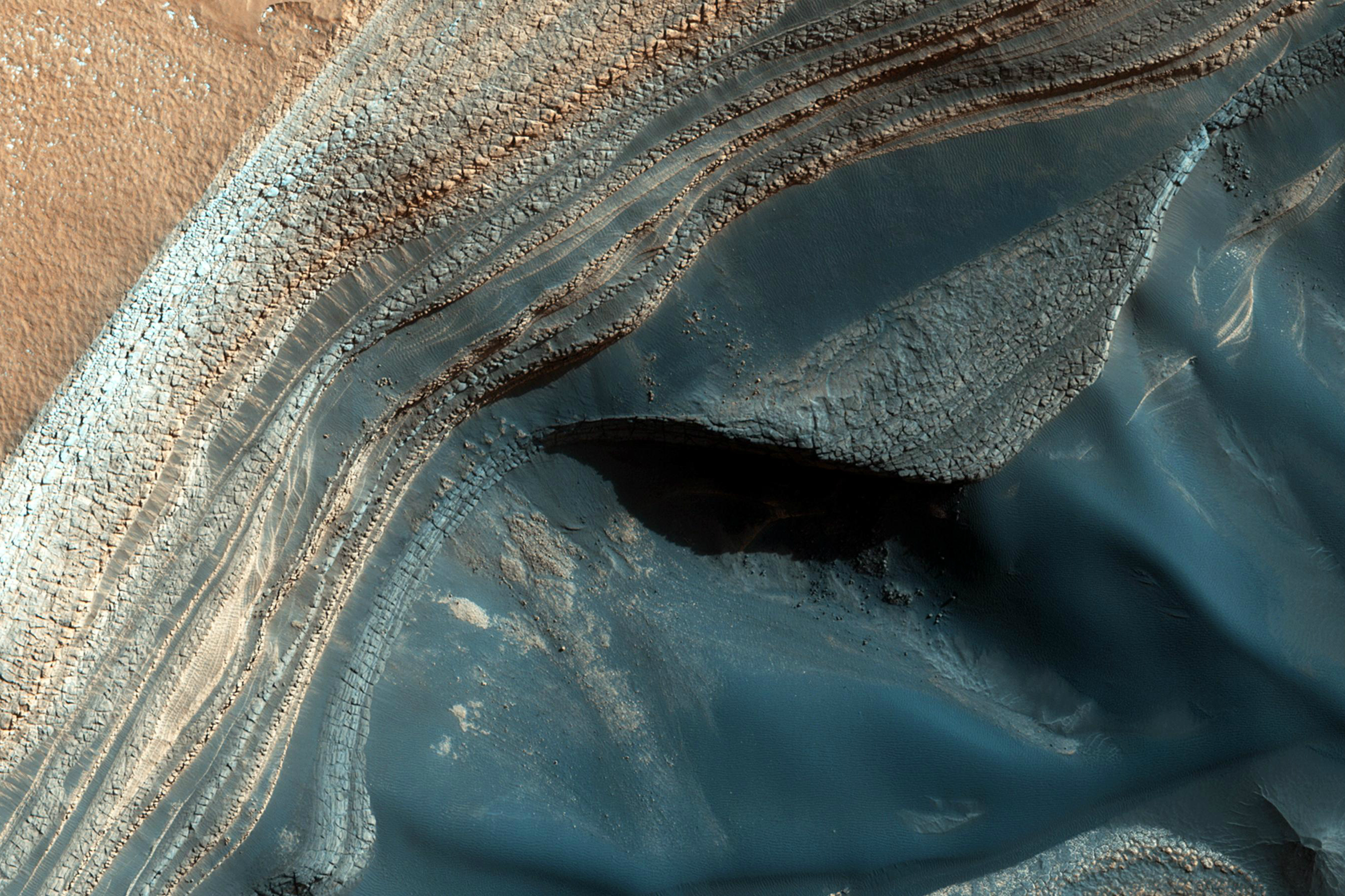 nasa water mars north polar ice cap