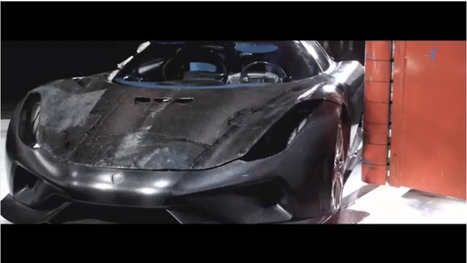 watch a koenigsegg get wrecked screen grab  2017 regera crash testing video