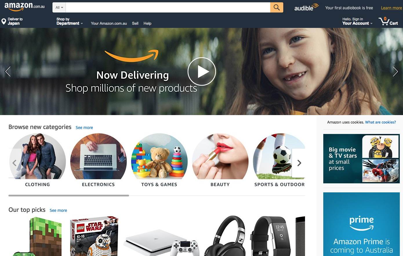 amazon online store launches in australia