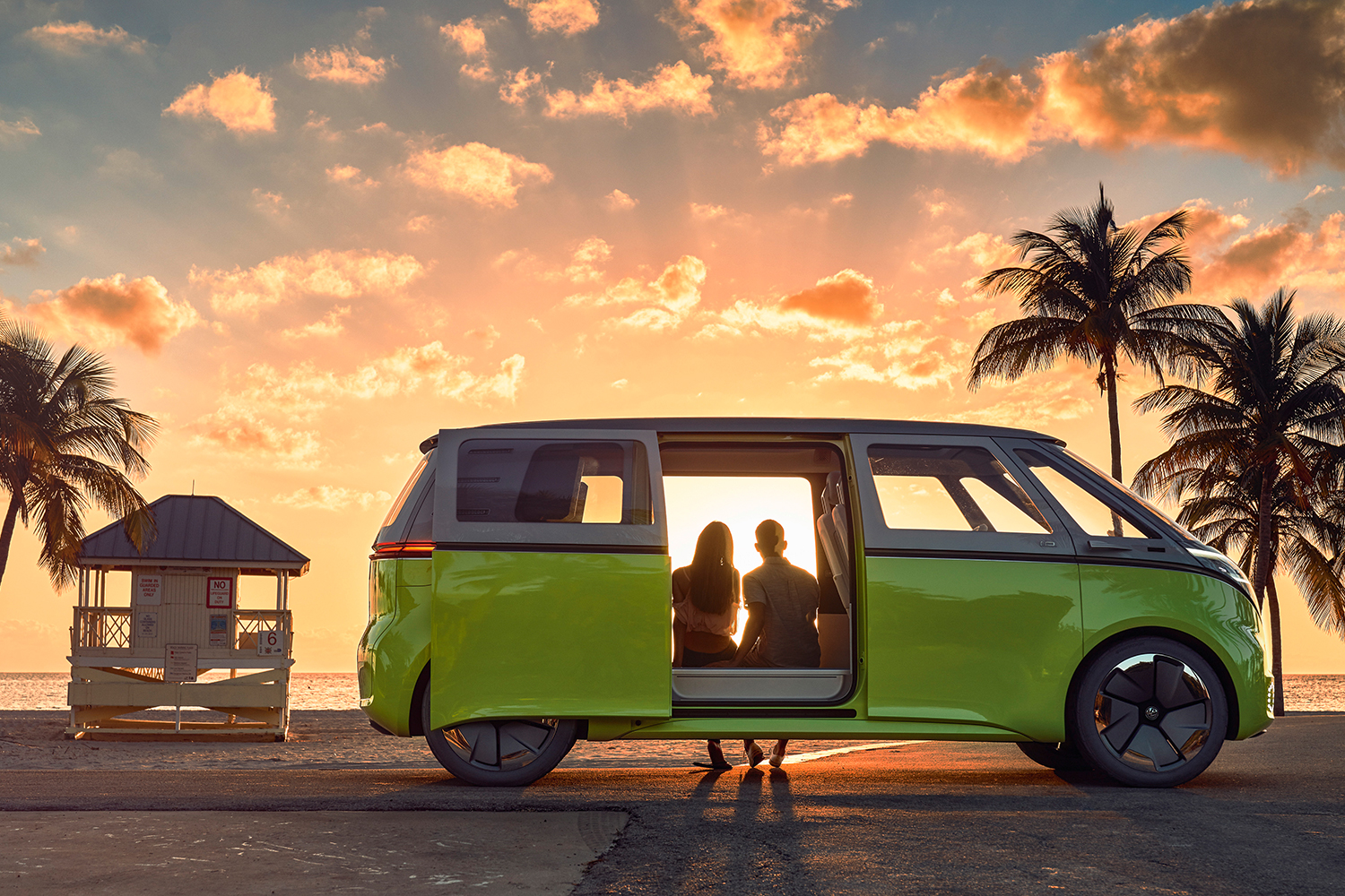 vw electric car vw electric car buzz sunset