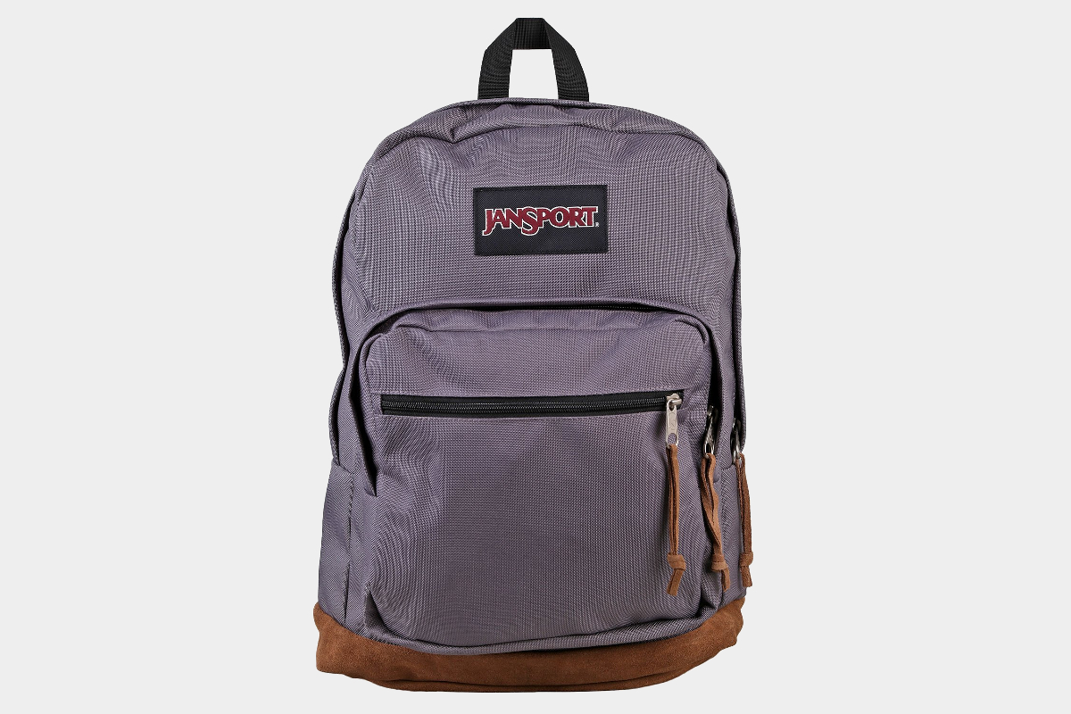 Front view of JanSport laptop backpack.