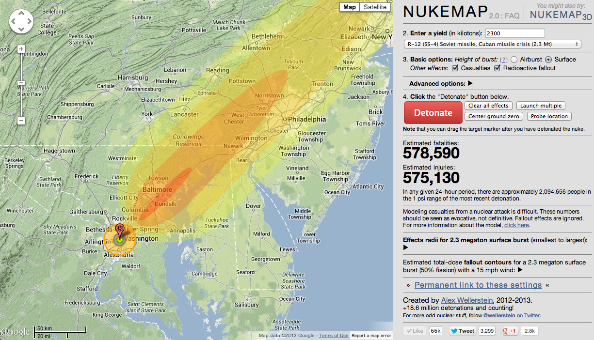 nukemap missilemap nuclear weapons cuban missile crisis dc