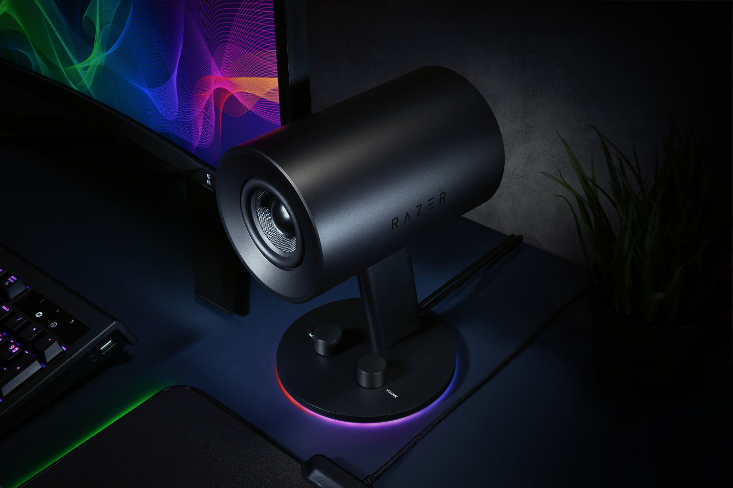 The Razer Nommo Chroma speakers.