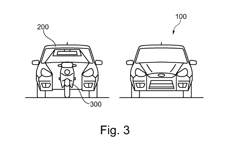 Ford Motorcycle in Car patent