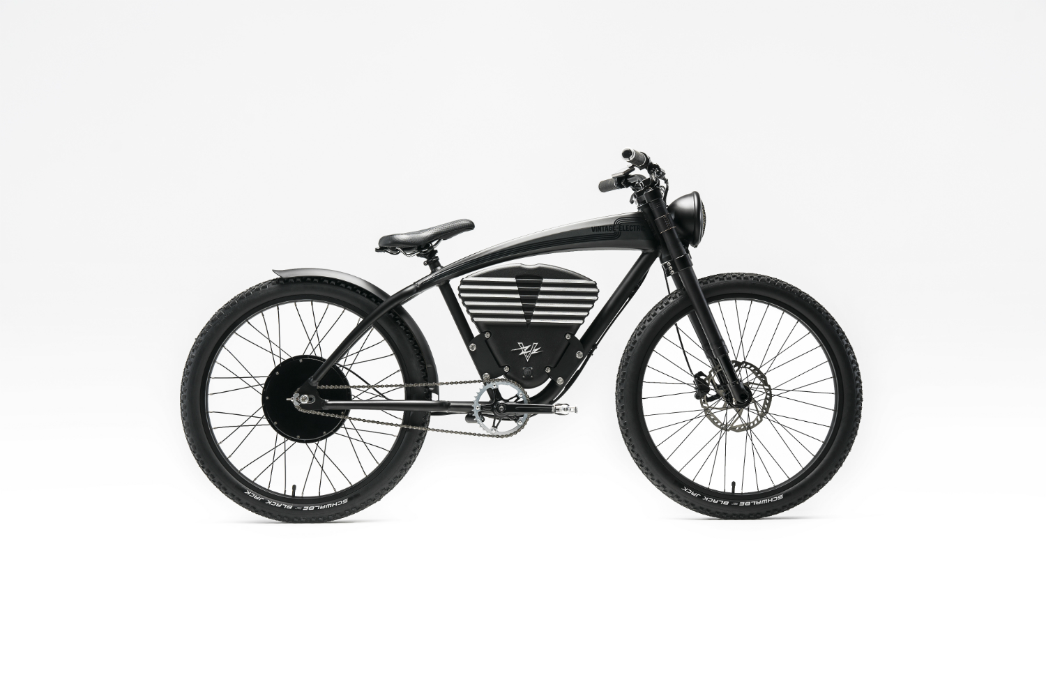 vintage electric scrambler s ebike black full horizontal