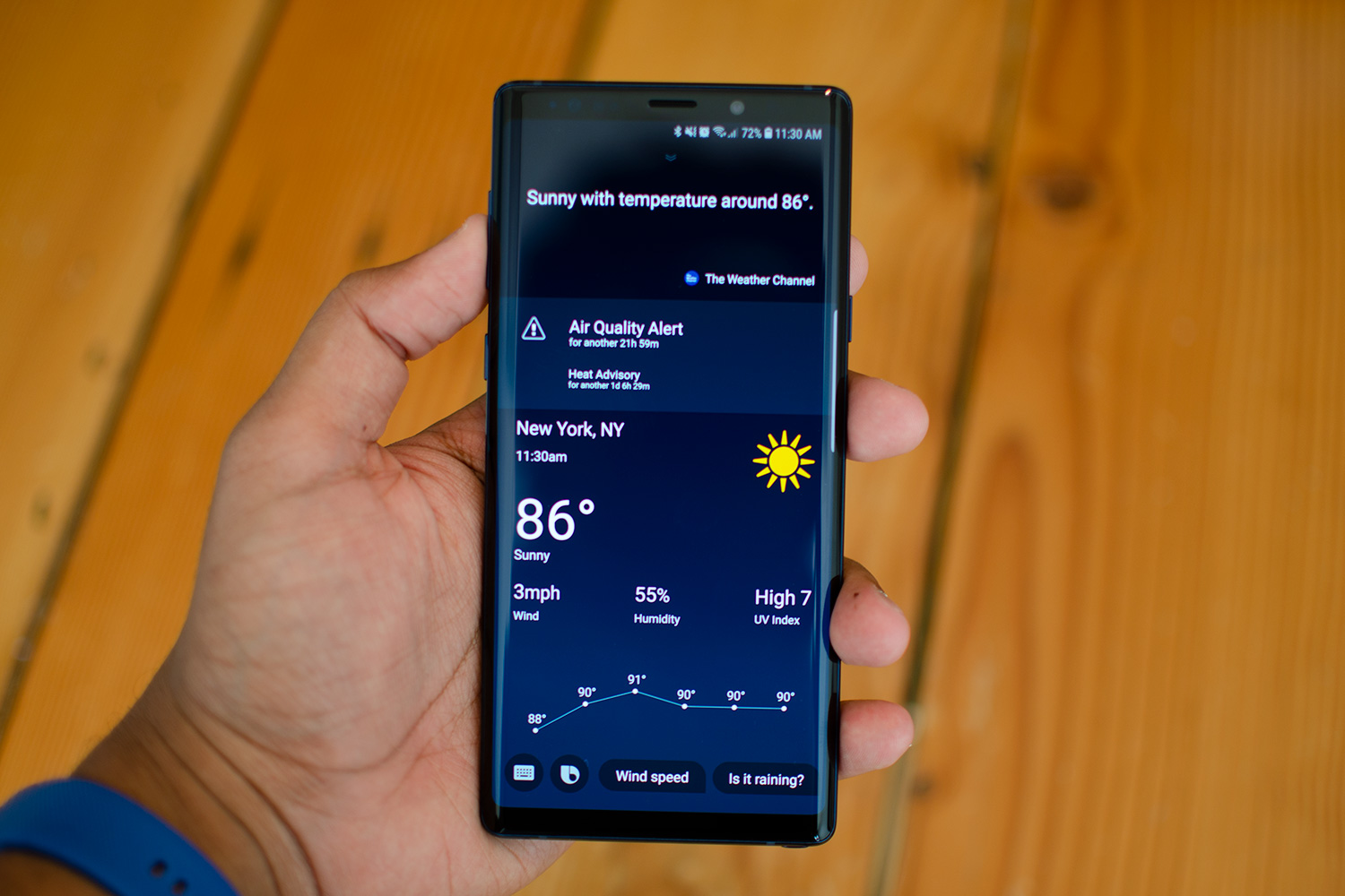 samsung galaxy note 9 review weather