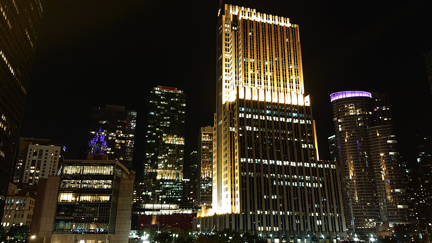 buildings at night