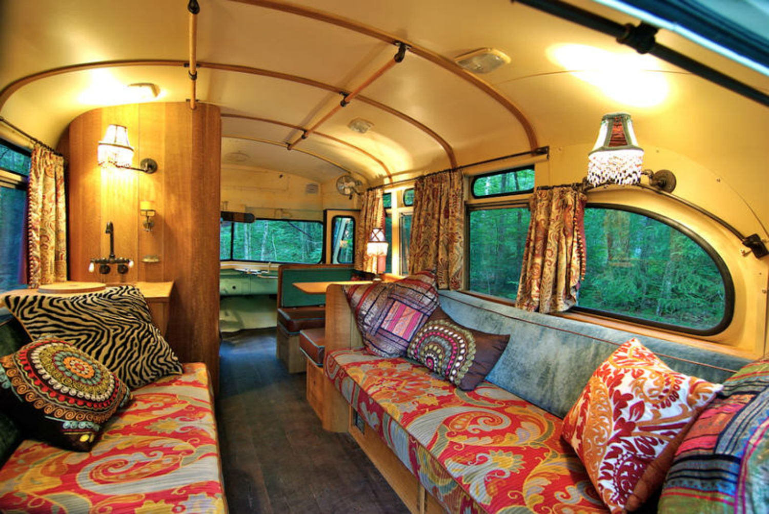 coolest bus to mobile home conversions vikingbusinside1