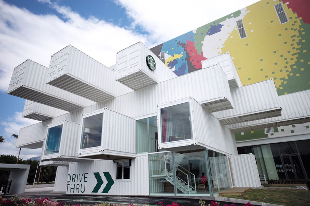 starbucks shipping containers taiwan kengo kuma container designboom 1 0