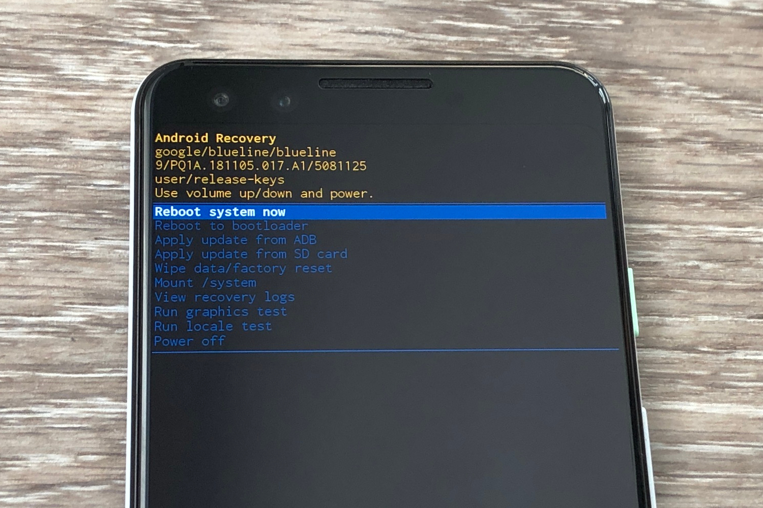 Pixel 3 recovery mode