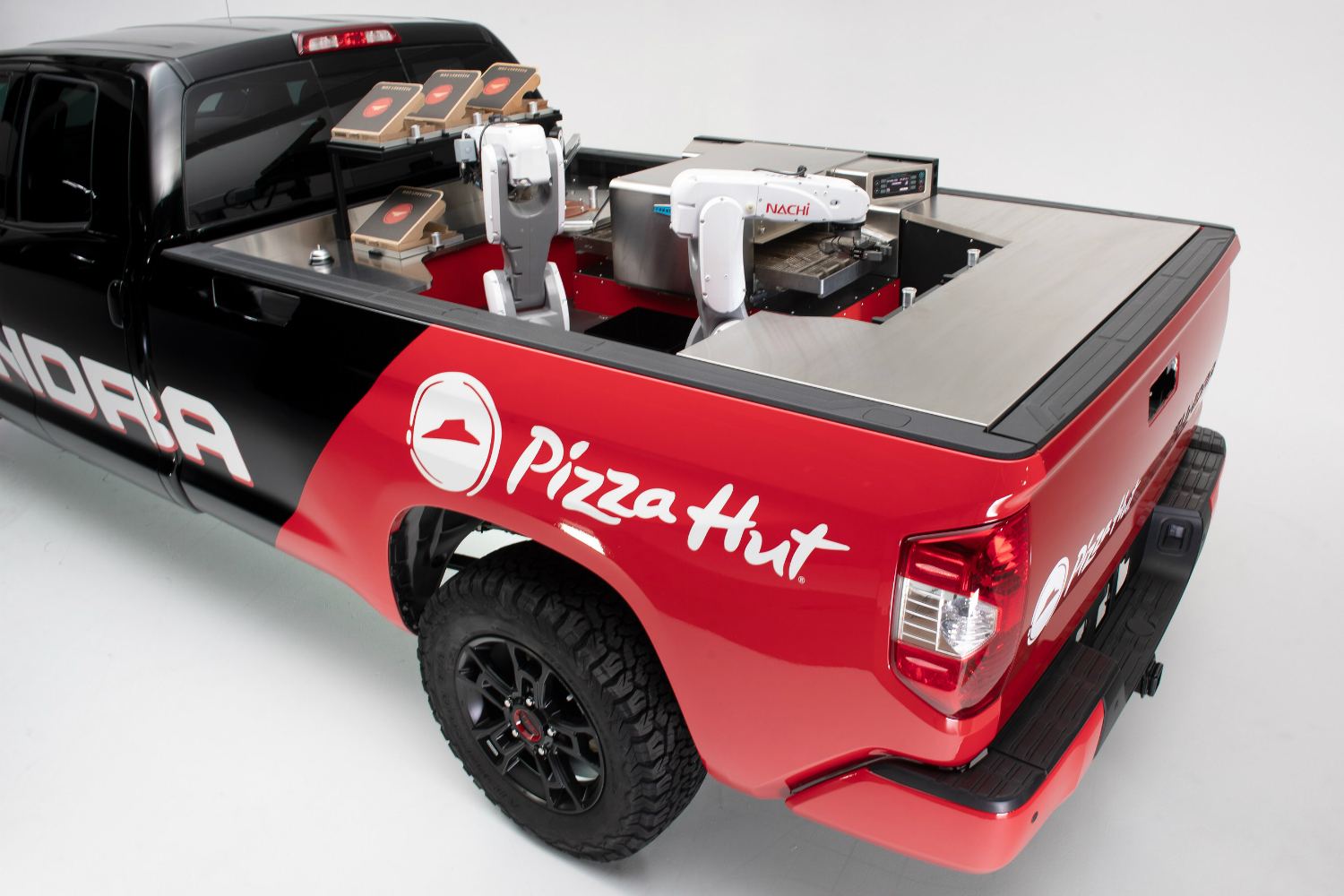 pizza hut zero emission toyota tundra truck pie pro pickup bed