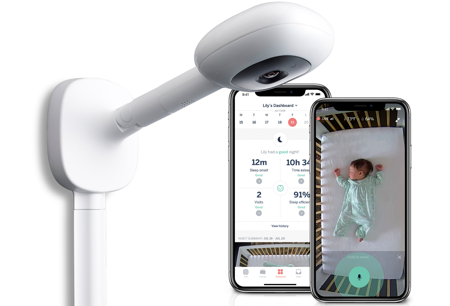 nanit breathing wear ces 2019 plus wall mount twowayaudio in app