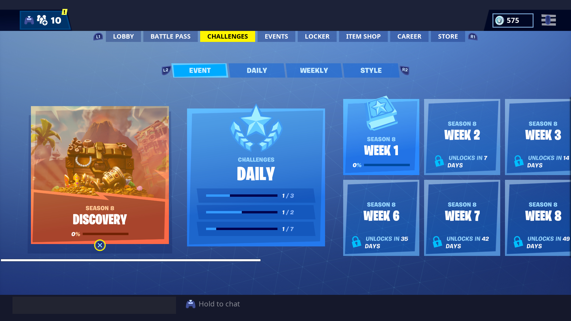 New challenges UI in Fortnite Season 8