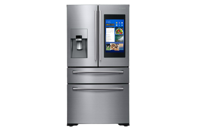 home depot chops samsung and lg french door fridge prices  21 9 cu ft family hub 4 smart refrigerator in stainless steel coun