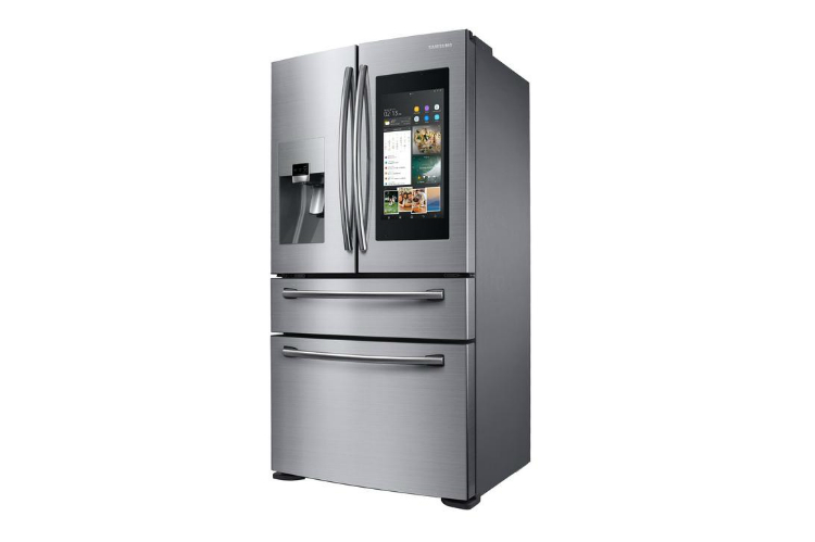 home depot chops samsung and lg french door fridge prices  21 9 cu ft family hub 4 smart refrigerator in stainless steel coun