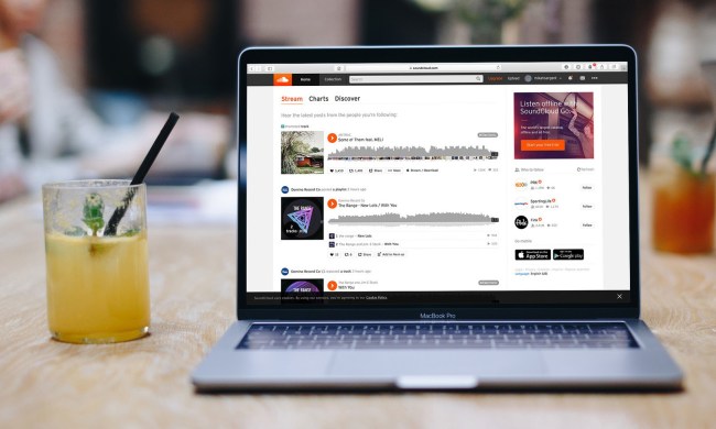 Soundcloud Interface on a Macbook.