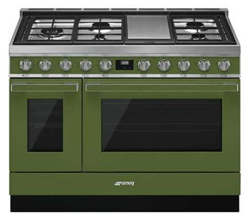 smeg portofino 5 burner kitchen range green