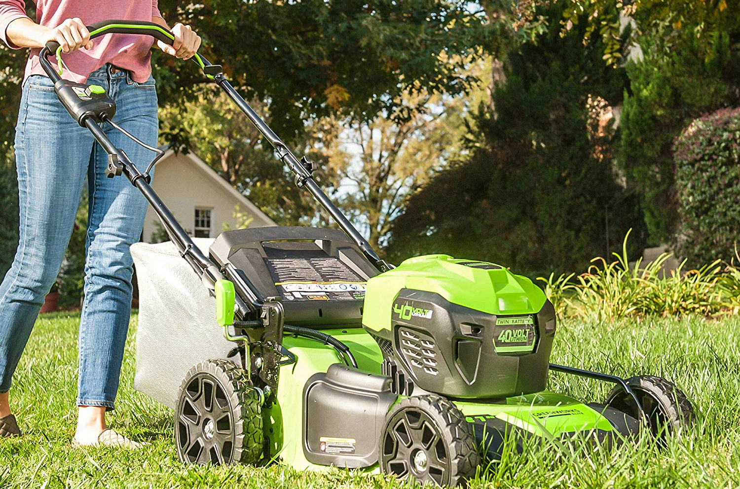 amazon deals on greenworks pressure washers and yard tools 21 inch 40v brushless push mower 6ah battery charger included m 21