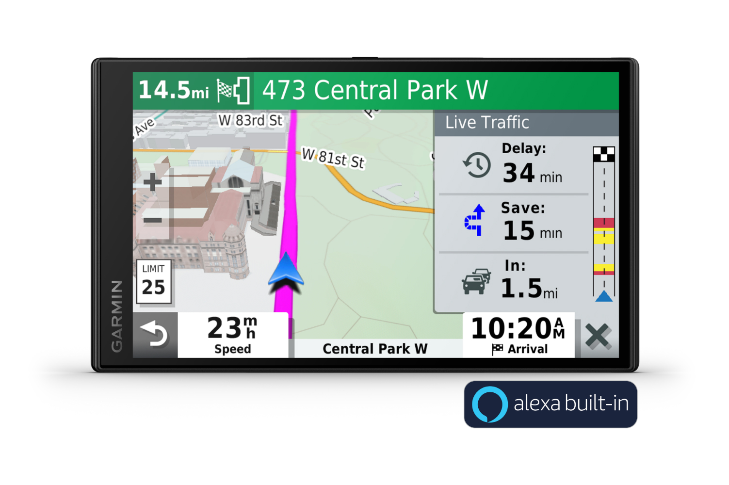 garmin drivesmart65 puts alexa in your car and tells you where to go ds 65 with aa badge