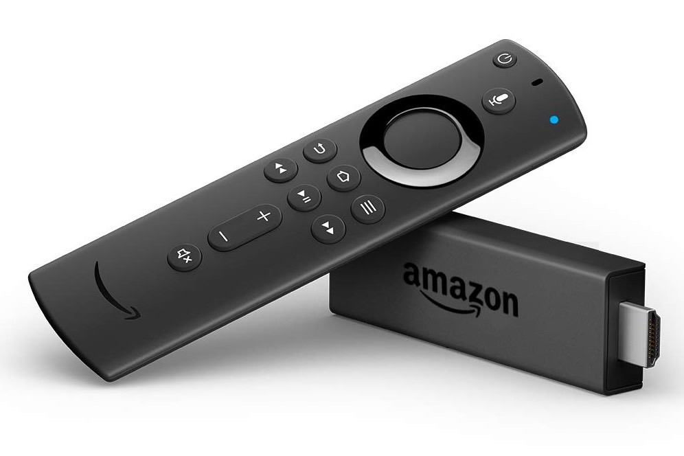 The Amazon Fire TV Stick with the Alexa Voice Remote.