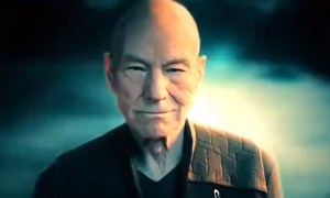 Patrick Stewart as Jean Luc Picard.