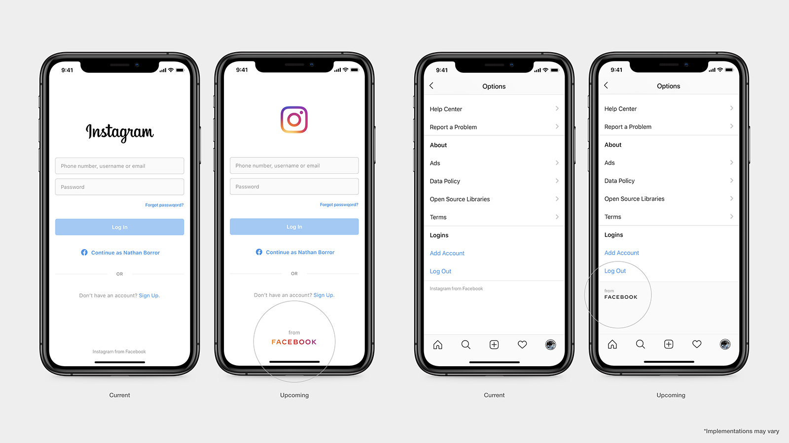 facebook logo update 2019 ig product screen