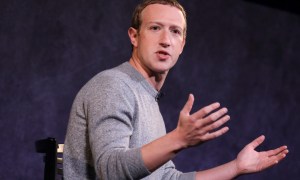 Facebook CEO Mark Zuckerberg speaking on a panel at the Paley Center for Media