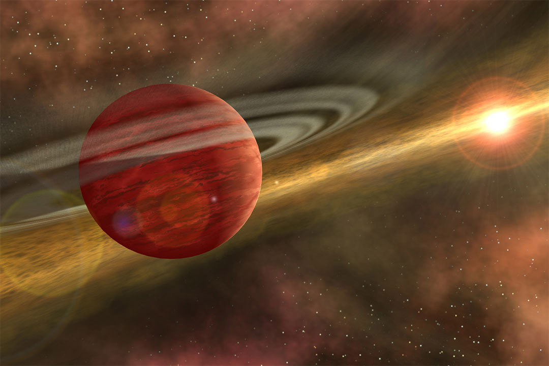  Artist's conception of a massive planet orbiting a cool, young star.