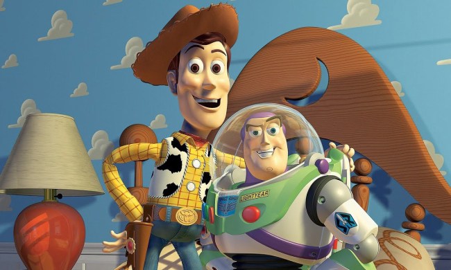 Buzz and Woody in Toy Story.