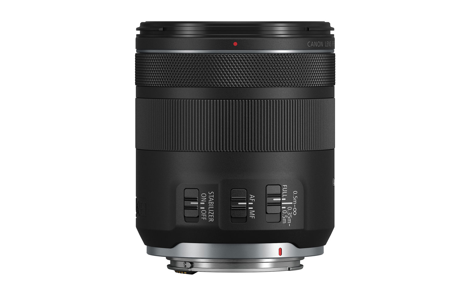 Canon RF 85mm f/2 Macro on white background