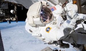 An astronaut during a spacewalk.