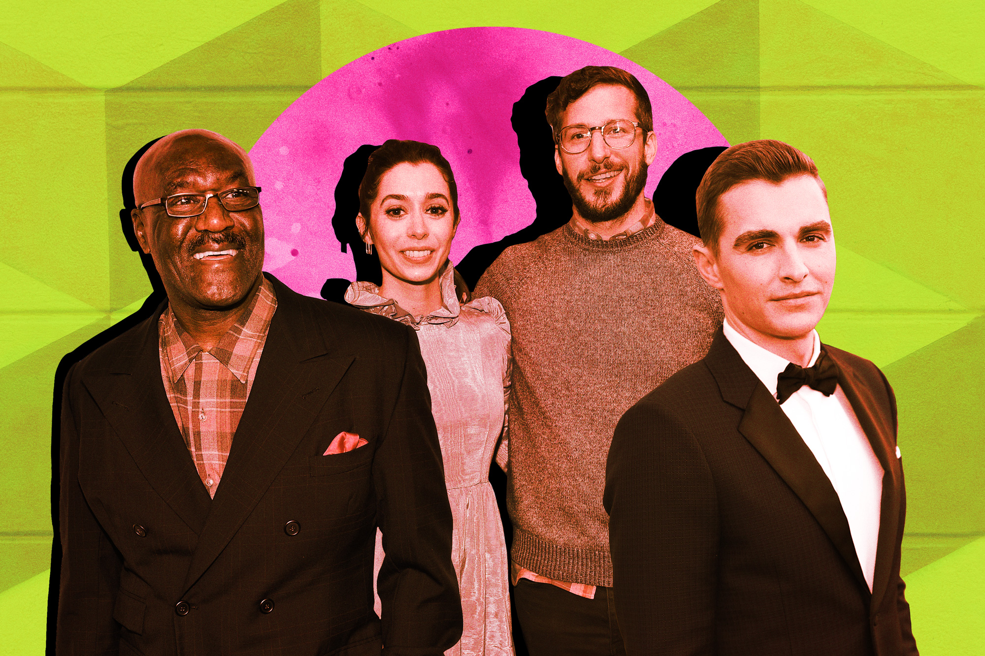 andy samberg, cristin milioti, dave franco and delroy lindo image composite