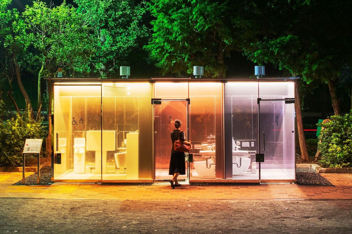 tokyos newest public bathroom features transparent walls tokyo toilet project 1