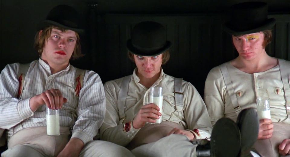 Malcolm McDowell in A Clockwork Orange.