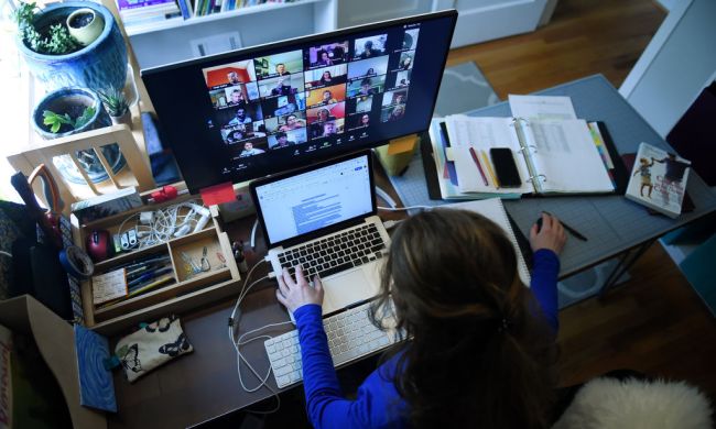 teacher leading a remote classroom