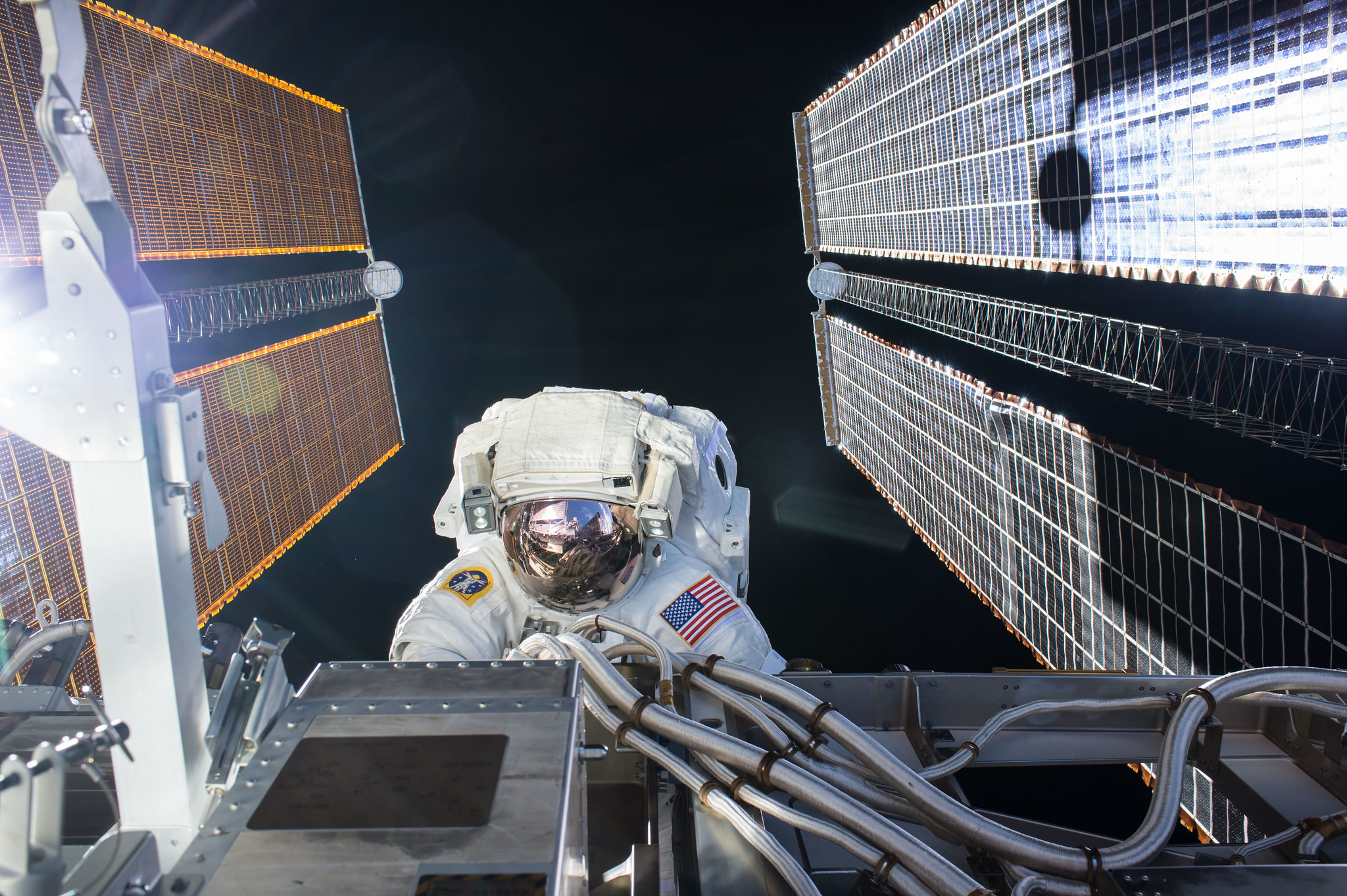 NASA Astronaut Kate Rubins during a six-hour and 48-minute spacewalk on Sept. 1, 2016.