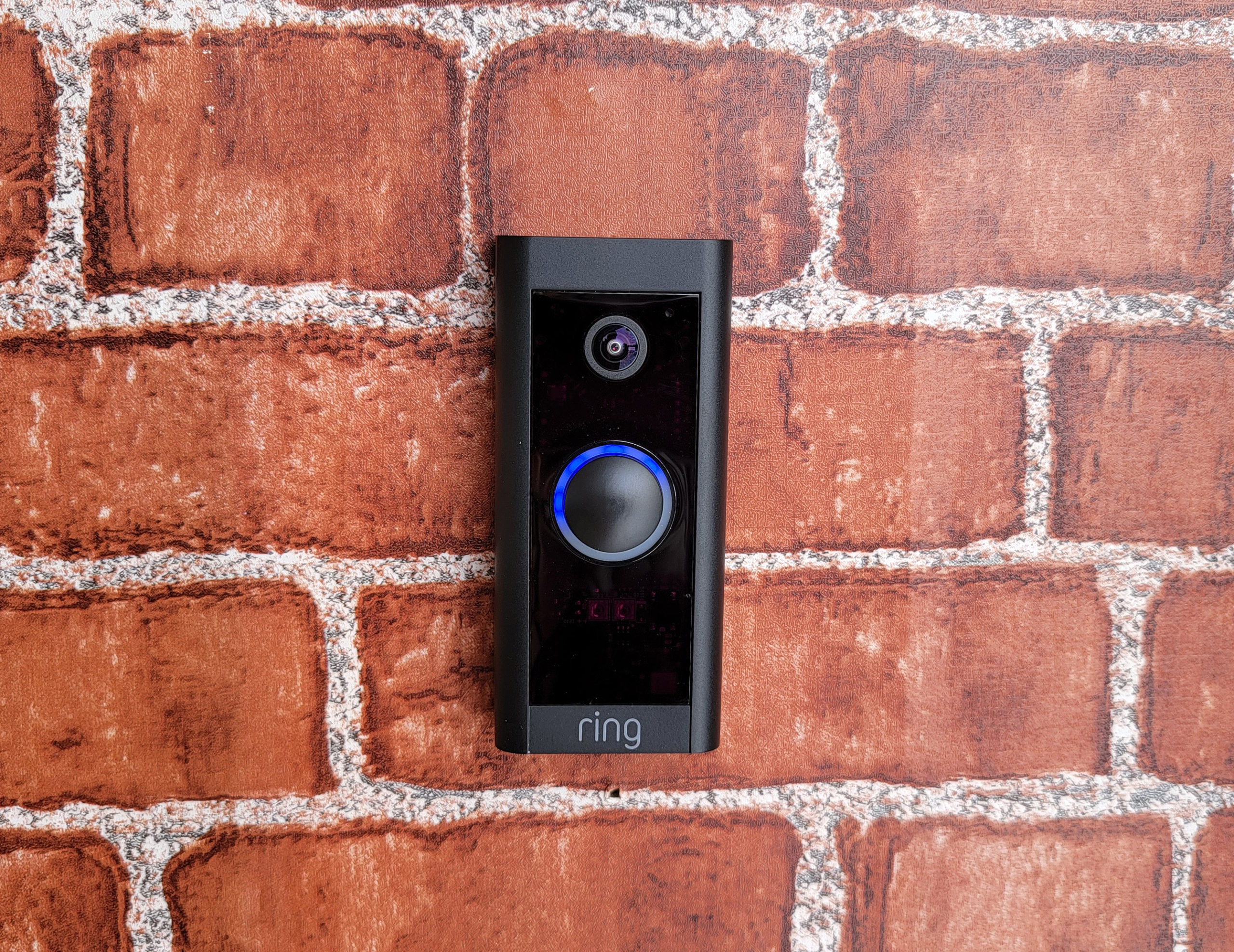 Ring Video Doorbell Wired mounted on Brick