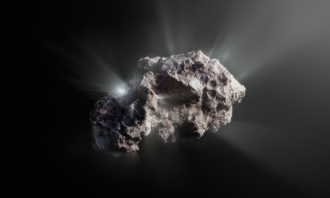 This image shows an artist’s impression of what the surface of the 2I/Borisov comet might look like. 