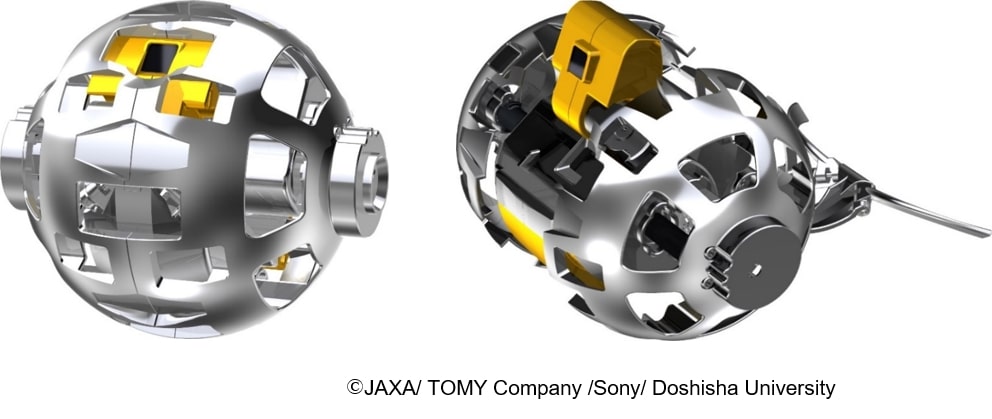 Transformable lunar robot (left: before transformation, right: after transformation) 