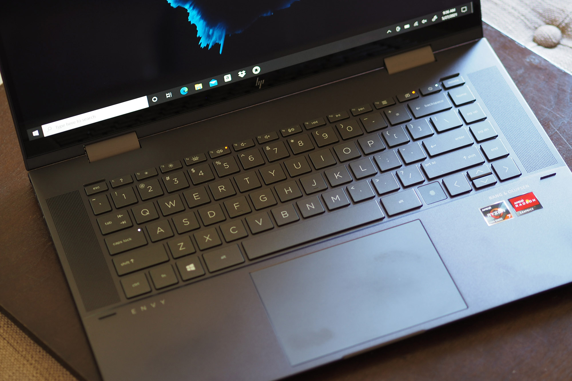 hp envy x360 15 ryzen review 2021 keyboard